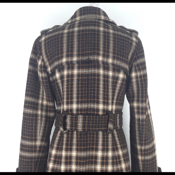 Zara Checked Wool Coat size Small - Picture 5 of 8